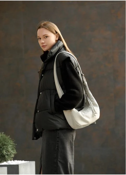 Жіноча сумка HOBO M сірий шовк 30х13x8см Sambag (399207841)