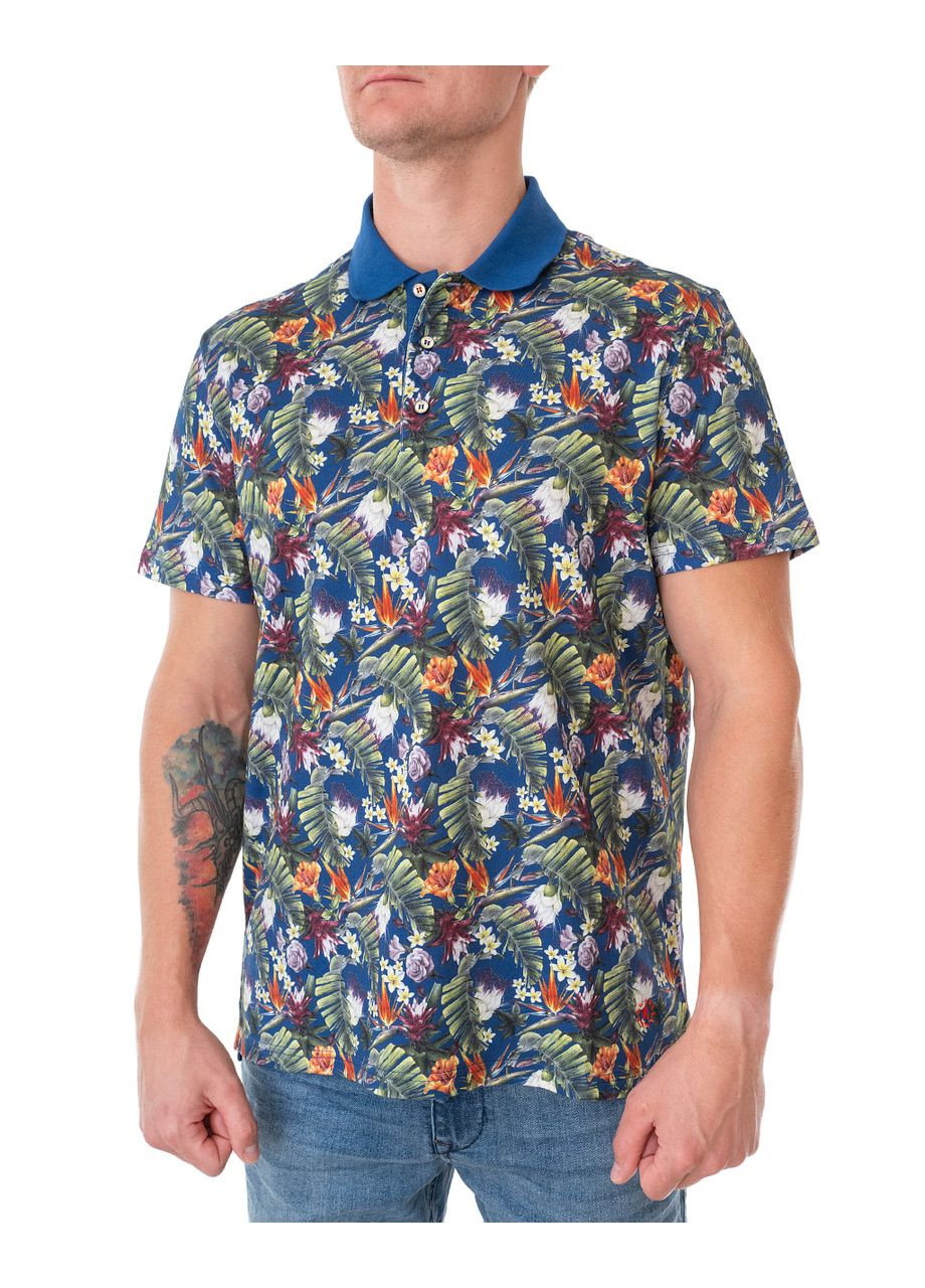 Синяя футболка-поло мужское для мужчин Ragman