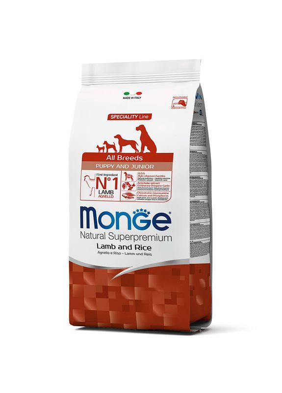 Natural Superpremium All Breeds Puppy & Junior - Сухой корм с ягненком для щенков различных пород 2,5 кг (8009470011181) Monge (327071452)