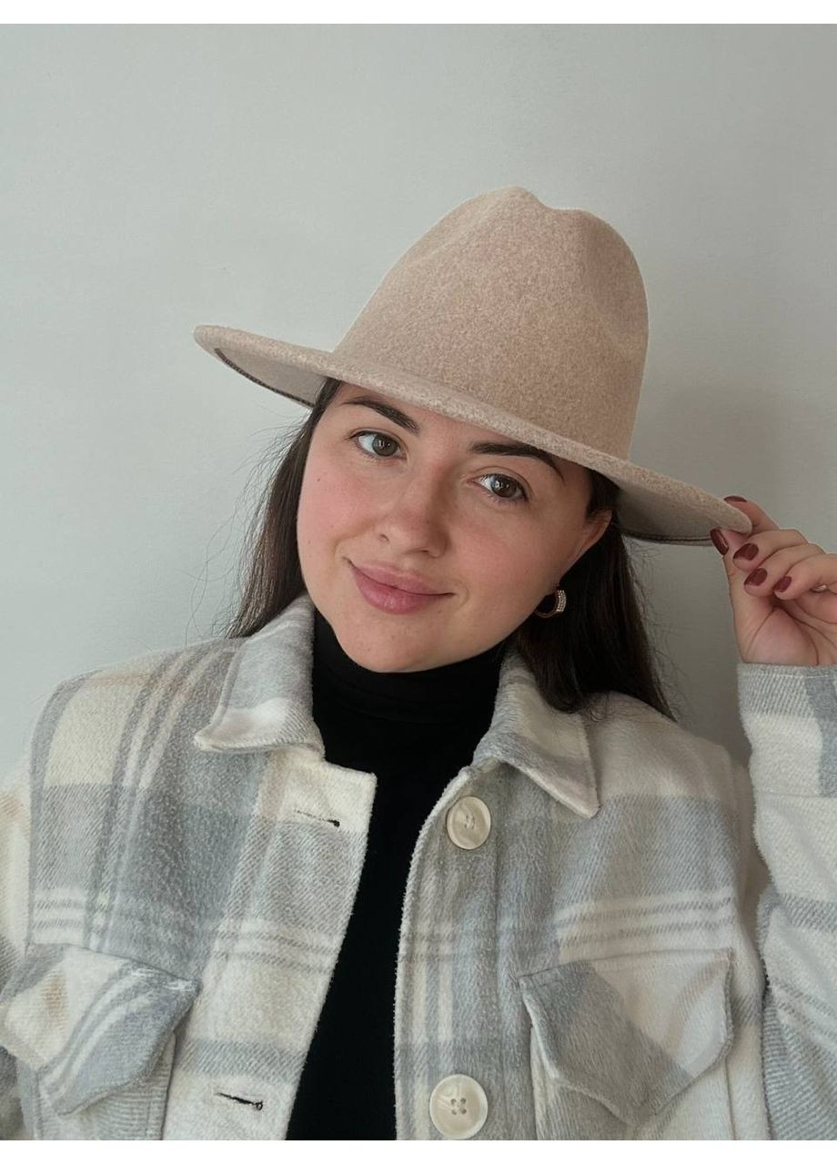 Вовняний капелюх Федора унісекс з регулюванням розміру меланж LUXORA No Brand (359481390)