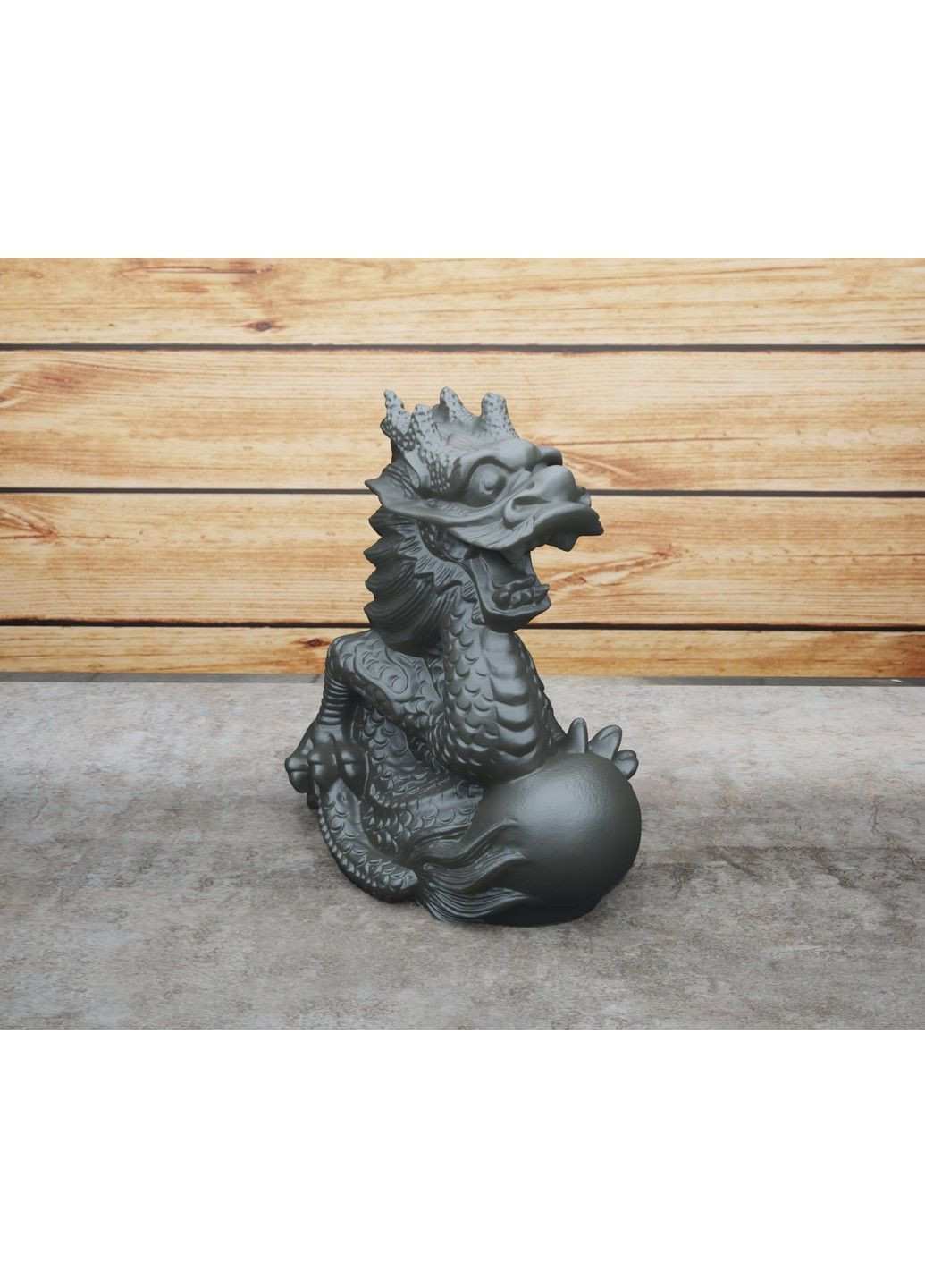 Статуетка дракона з кулею - яйцем. Символ 2024 року. Золотистий, 5 см ЗаСвіт (369718659)