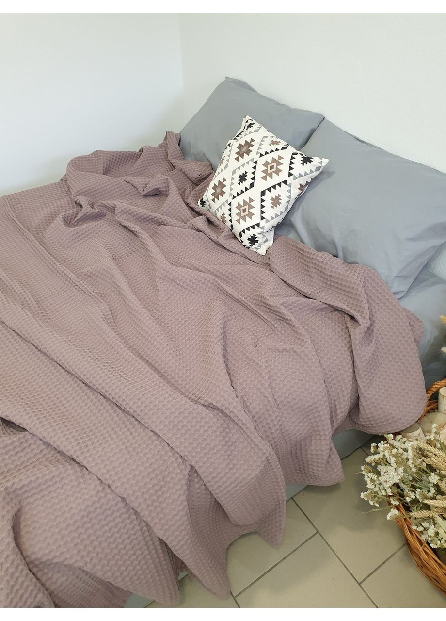 Покрывало Greece вафельное хлопковое темный лиловый цвет 120х200 см ZEINTEX (315346950)