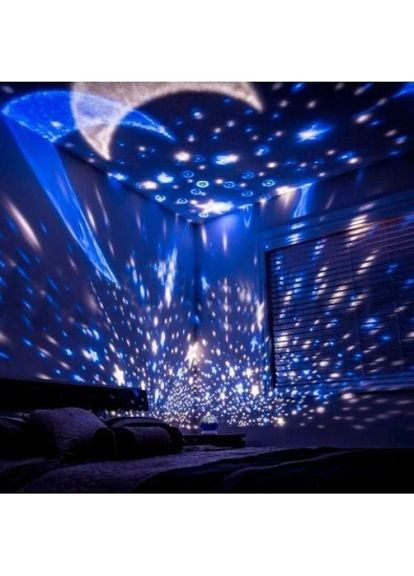 Вращающийся проектор звездного неба ночник Star Master НА БАТАРЕЙКАХ+USB синий Po Fanu (368833472)