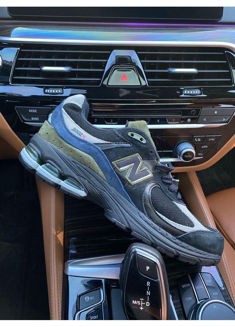 КРОССОВКИ ЖЕНСКИЕ NEW BALANCE 2002R BLACK GREEN НЬЮ БЕЛАНС 2002R No Brand серые демисезоны (367173193)