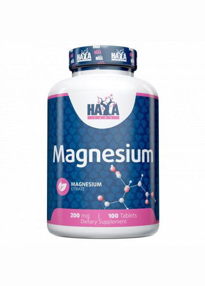 Витамины и минералы Magnesium Citrate 200 mg, 100 таблеток Haya Labs (322580314)
