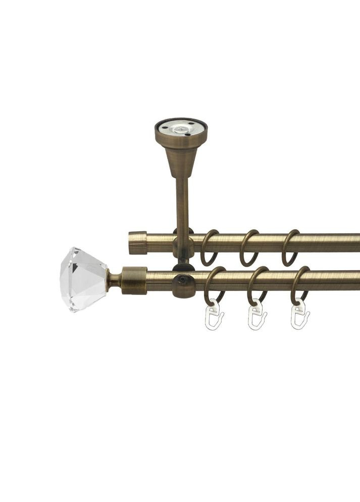 Карниз Спектралія металевий дворядний відкритий до стелі гладка труба Антик 16\16 мм 200 см (00-00016964) ORVIT (300283851)