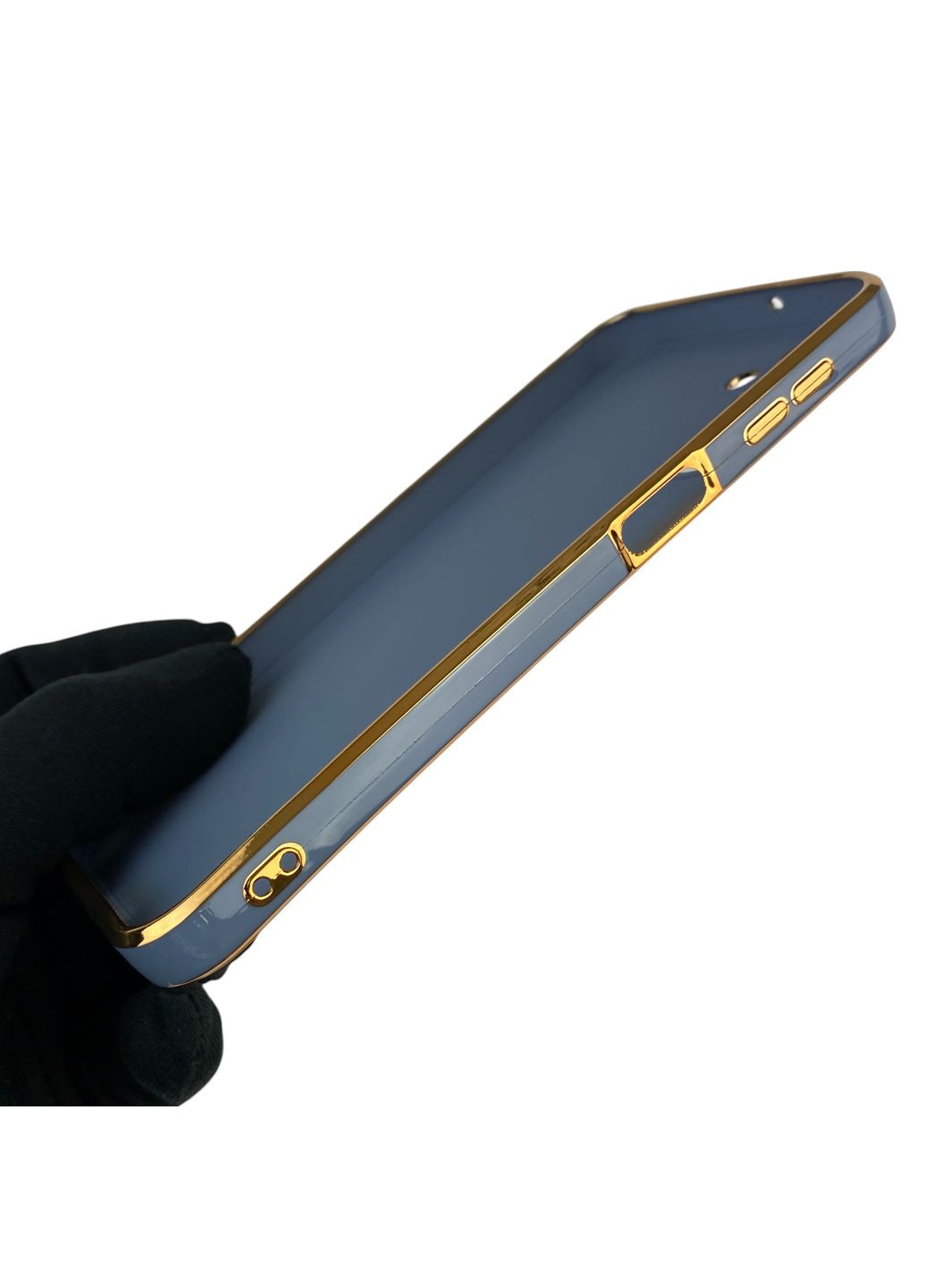 Чохол для Galaxy A24 (SM-A245F) з кільцем-підставкою із золотою окантовкою на самсунг а24 синій gs1 Samsung (366228857)