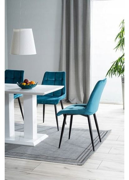 Стілець CHIC VELVET чорний каркас / бірюза BLUVEL 85 CHICVCTU Signal (372178119)