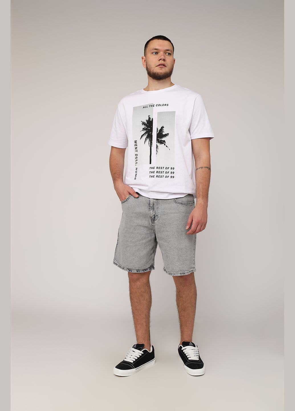 Белая футболка с коротким рукавом мужская цвет белый цб-00270039 Yuki