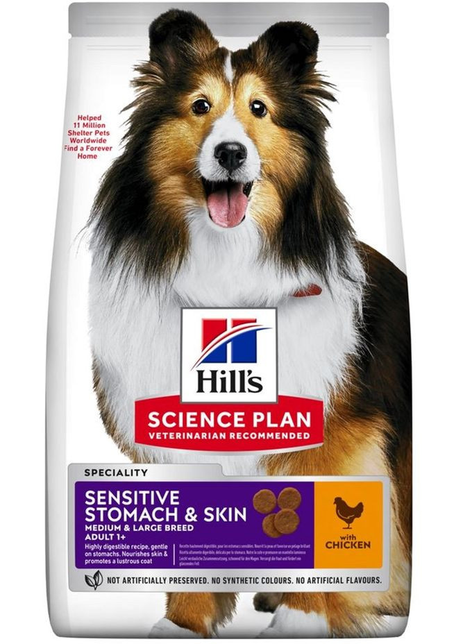 Сухий корм для собак середніх порід Hill’s Science Plan Adult Sensitive Stomach&Skin Medium Breed з куркою 2.5 кг Hill's (315501852)