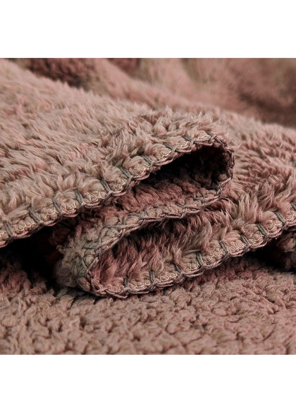 Плед-ковдра з шерпи та флісу какао 200x220 см Love You (369621686)