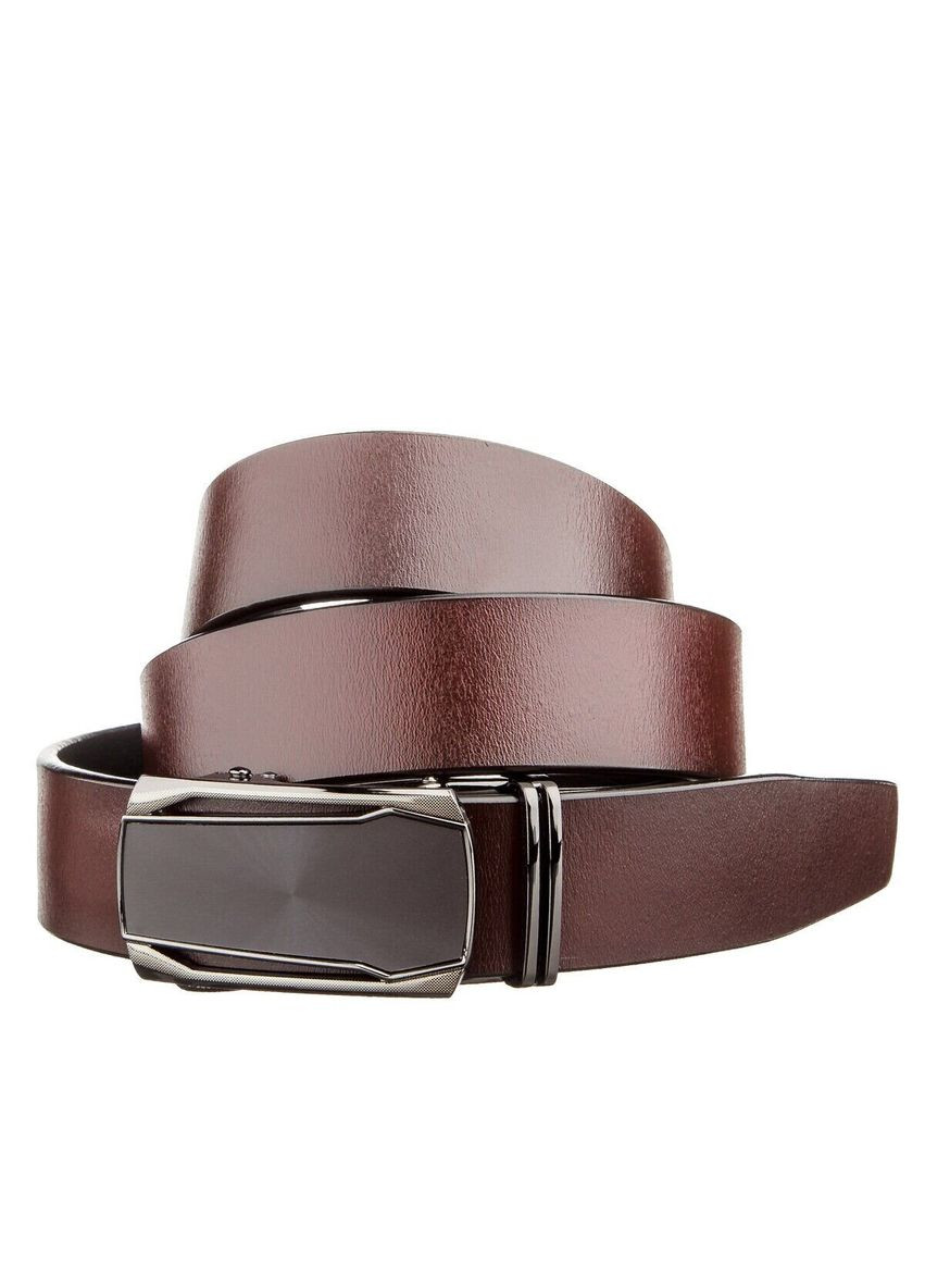 Ремень из натуральной кожи с кожаной вставкой в пряжке 20216 Коричневый Vintage (337353113)
