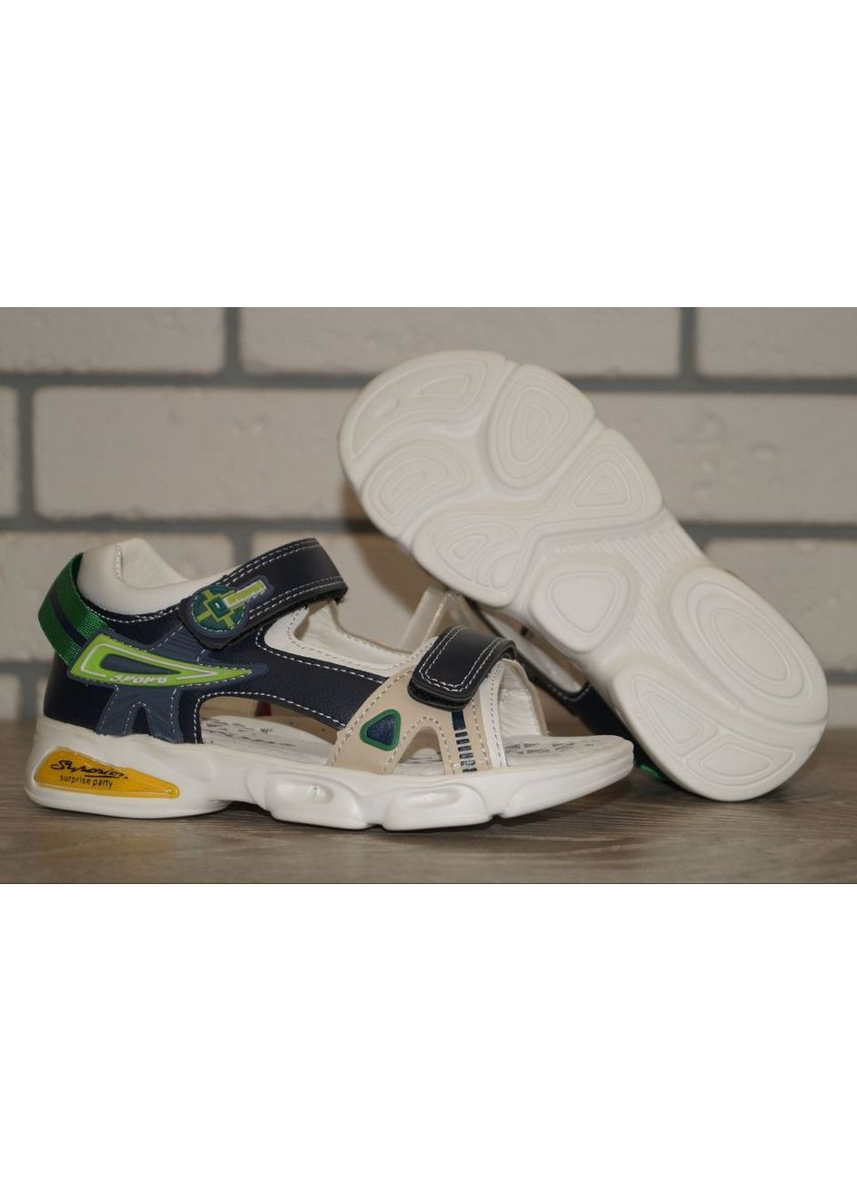 Сандалії для хлопчика із закритою п'ятою та відкритим носком темно-сині No Brand Y.Top (370378492)