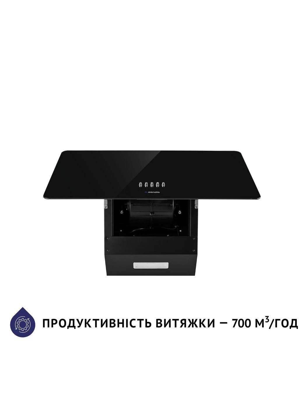 Вытяжка декоративная наклонная HDN 6224 BL 700 LED MINOLA (395971720)