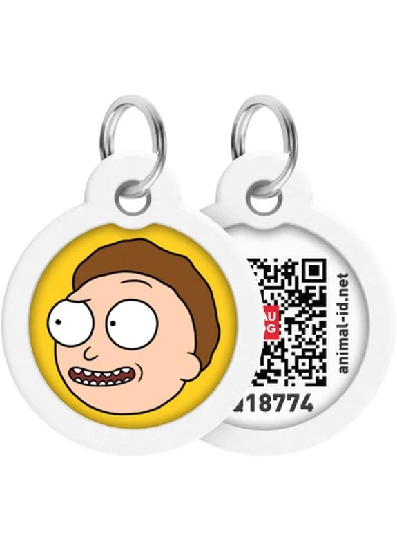 Адресник для животных Smart ID с QR паспортом "Рик и Морти 2", круг 30 мм (230-0281) WAUDOG (397460920)