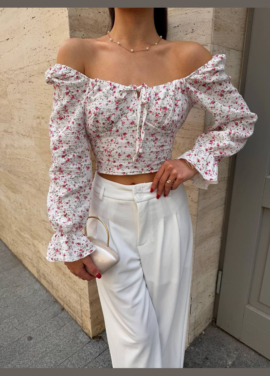 Белая женская белая блуза No Brand