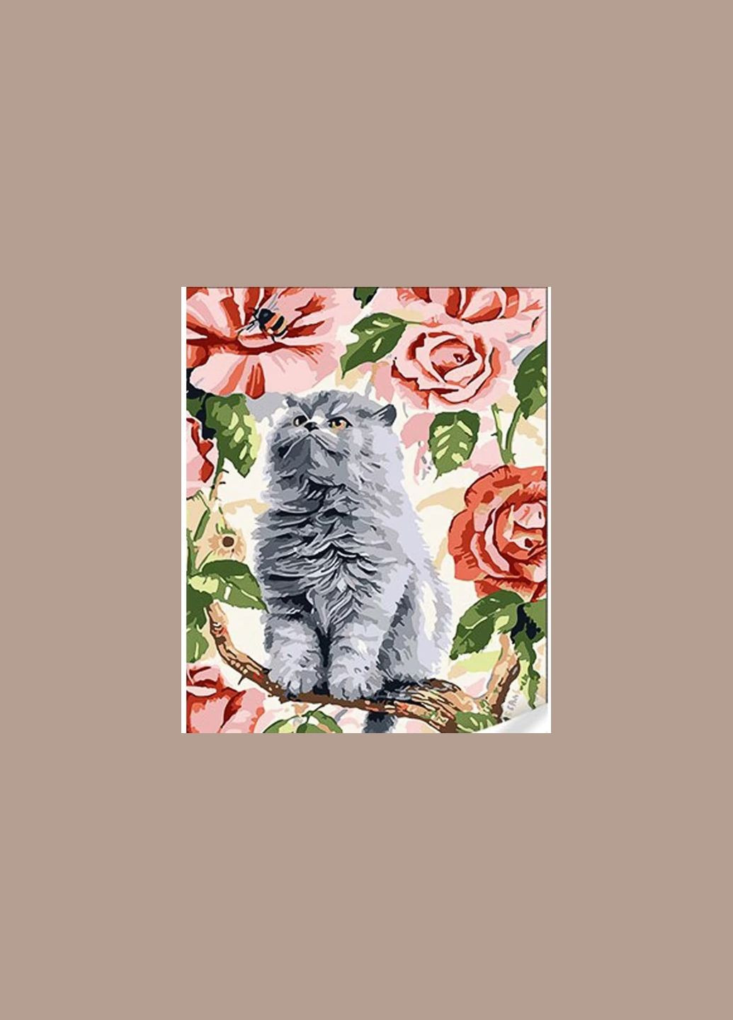 Набор для росписи Мурчик среди цветов 30х40 см Strateg (336961665)