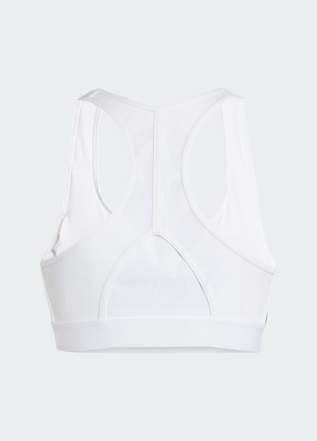 Белый бра powerreact train medium-support 3-stripes adidas полиэстер