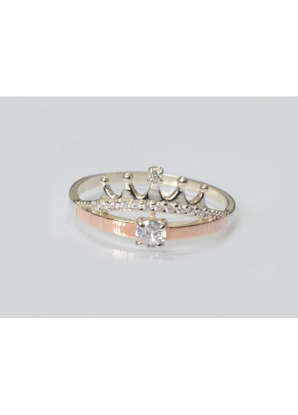 Срібна каблучка з золотими вставками Silver Style (367113173)