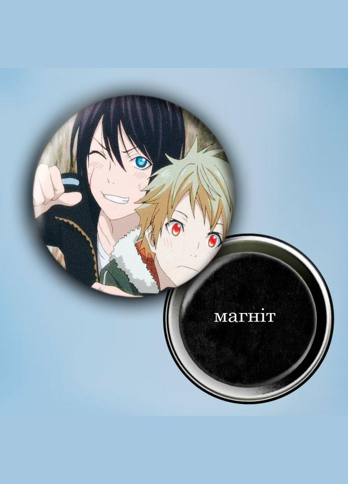 Фотомагніт (магніт на холодильник) Аніме Бехатній Бог #0004 56 мм чорний No Brand (309152775)