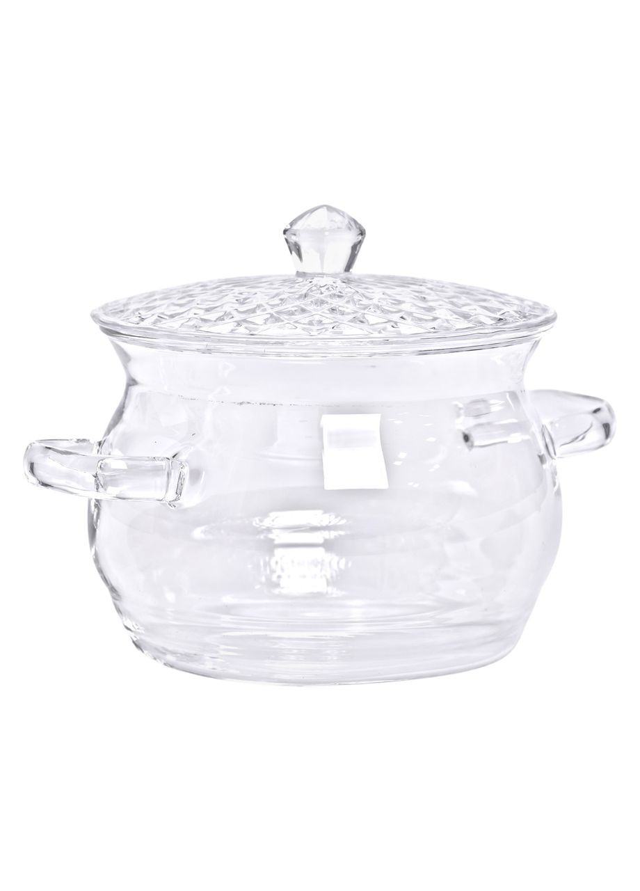 Скляна каструля з кришкою 2 л жароміцна для приготування їжі прозора каструля для кухні ProDobro (364190833)