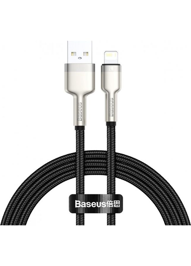 Кабель Cafule Series Metal Data Cable USB to Lightning 2.4A 2m Black Baseus (297457597)