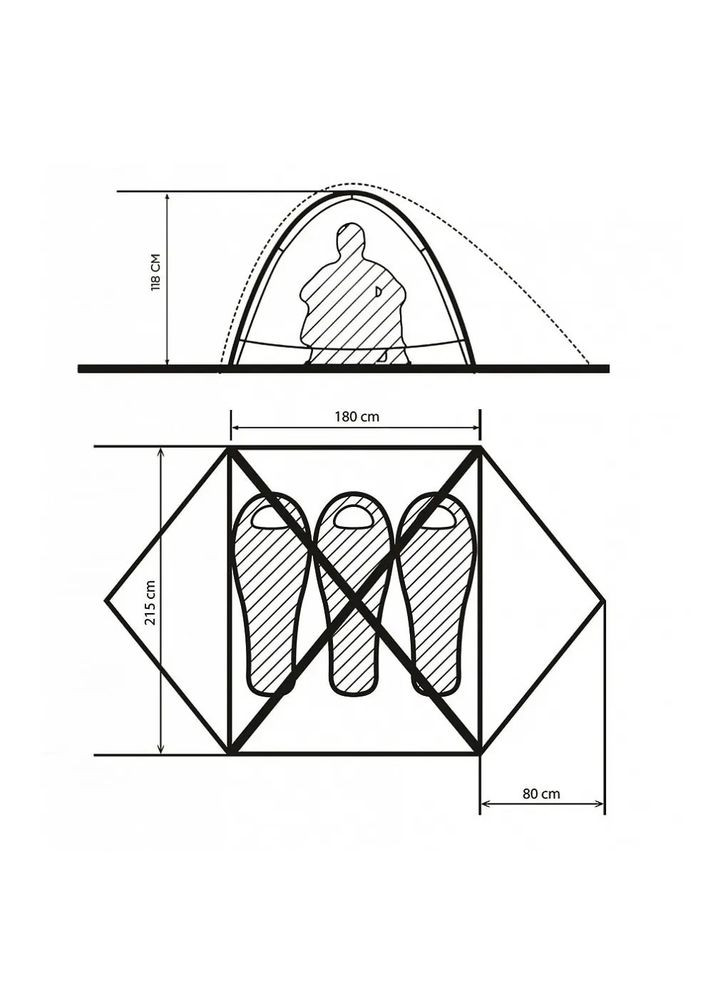 Намет Borzhava 3 Alu Yellow 012.005.0139 Turbat (316622019)