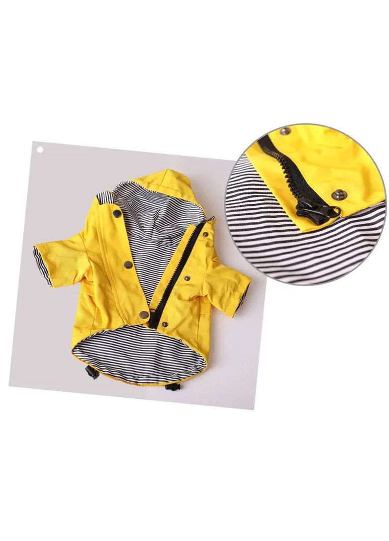 Дождевик для собак с капюшоном L Желтый No Brand (362136438)