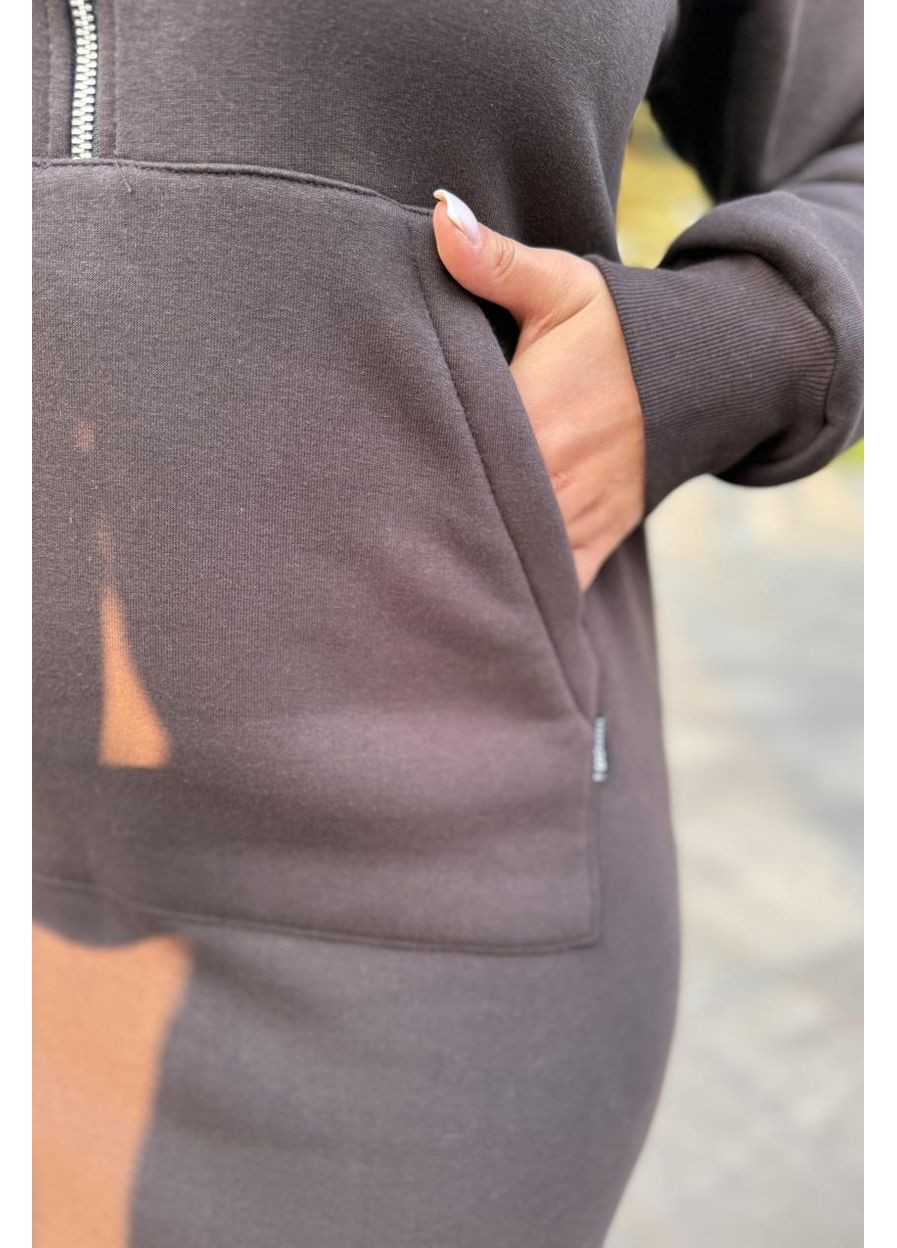 Коричневое платье с капюшоном коричневое (м206.4) UMON