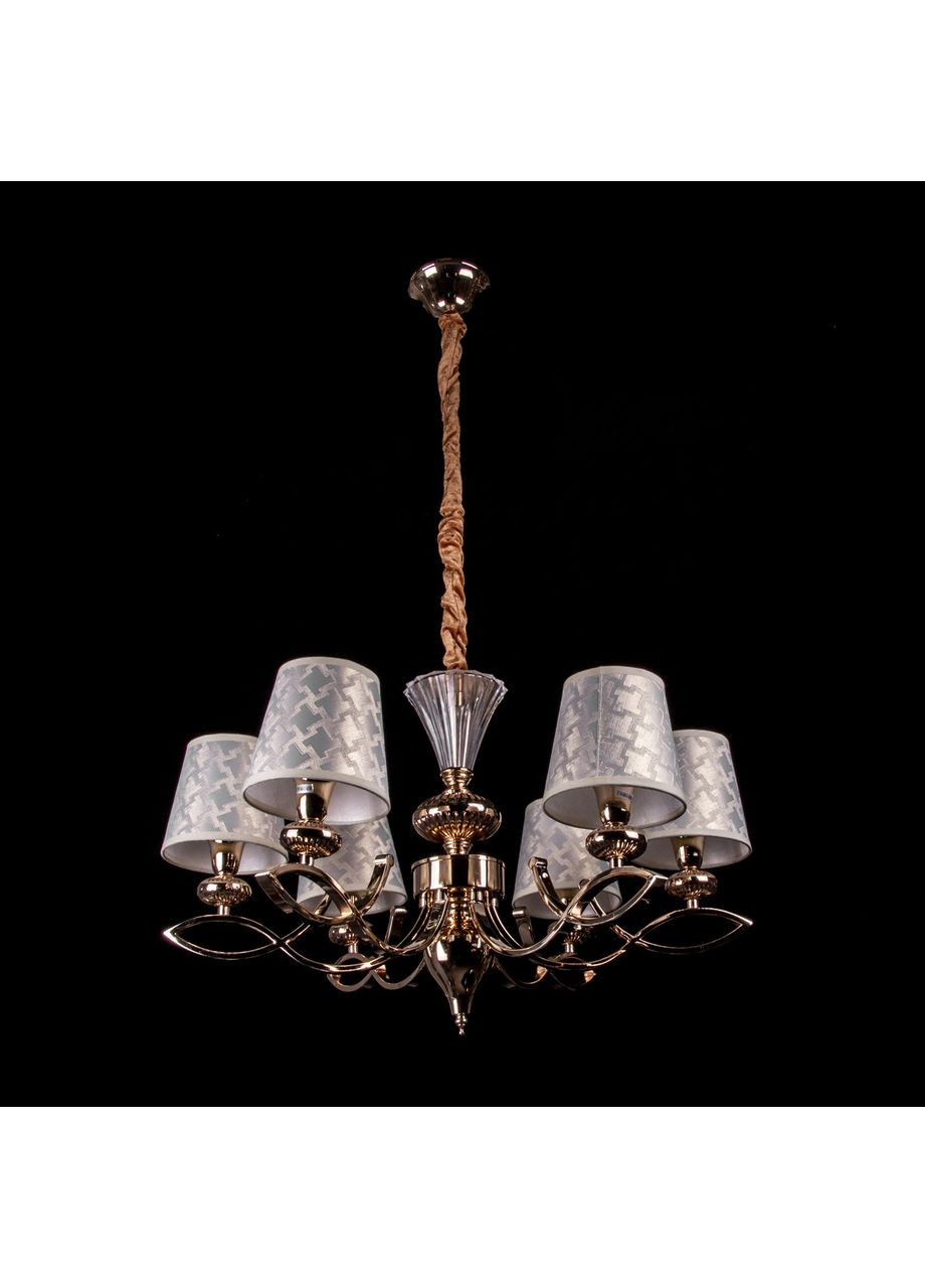 Класична люстра з абажурами і елементами скла золото 6113/6/FGD No Brand (352230257)