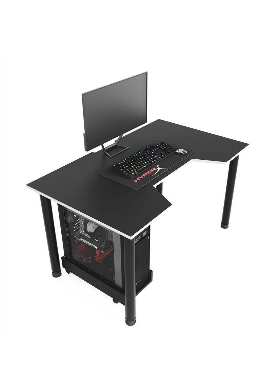 Компьютерный геймерский стол X14(140 см) ЛДСП черный черно-белый No Brand (353497916)