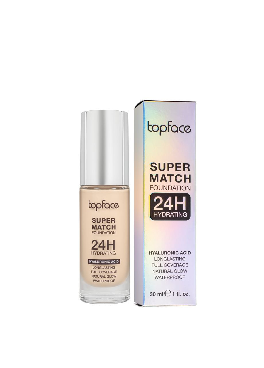 Тональный крем Super Match 24H Foundation водостойкий PT475, 001 Ivory Nude/Слоновая кость TopFace (337359092)