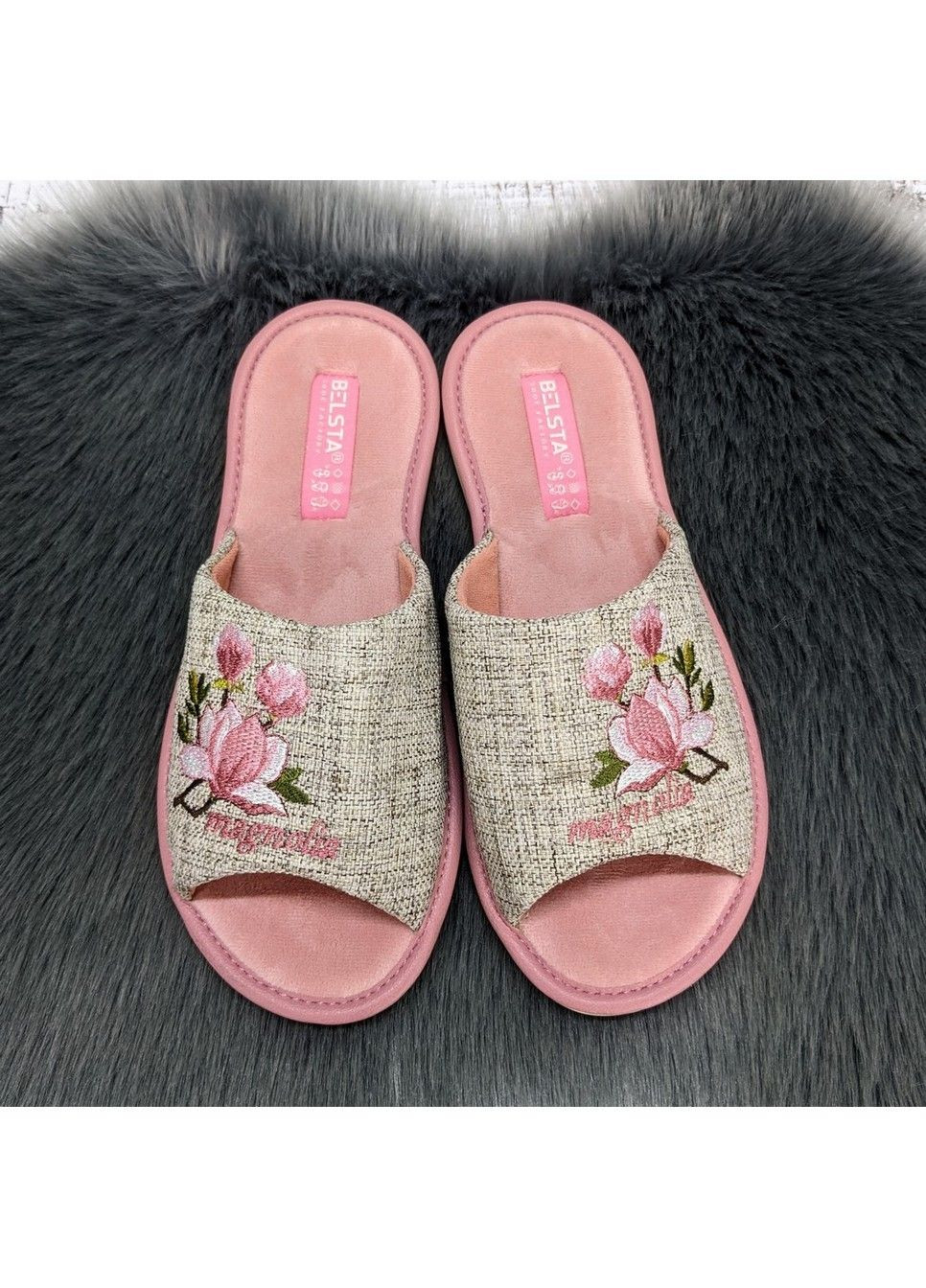 Пудровые тапочки домашние Белста