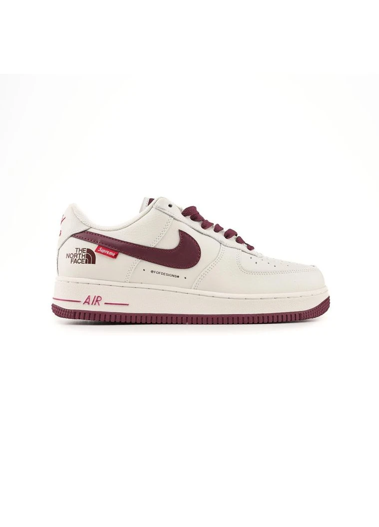 Бежевые демисезонные кроссовки мужские nike air force 1 low - supreme x north face найк аир форс 1 премиум No Brand
