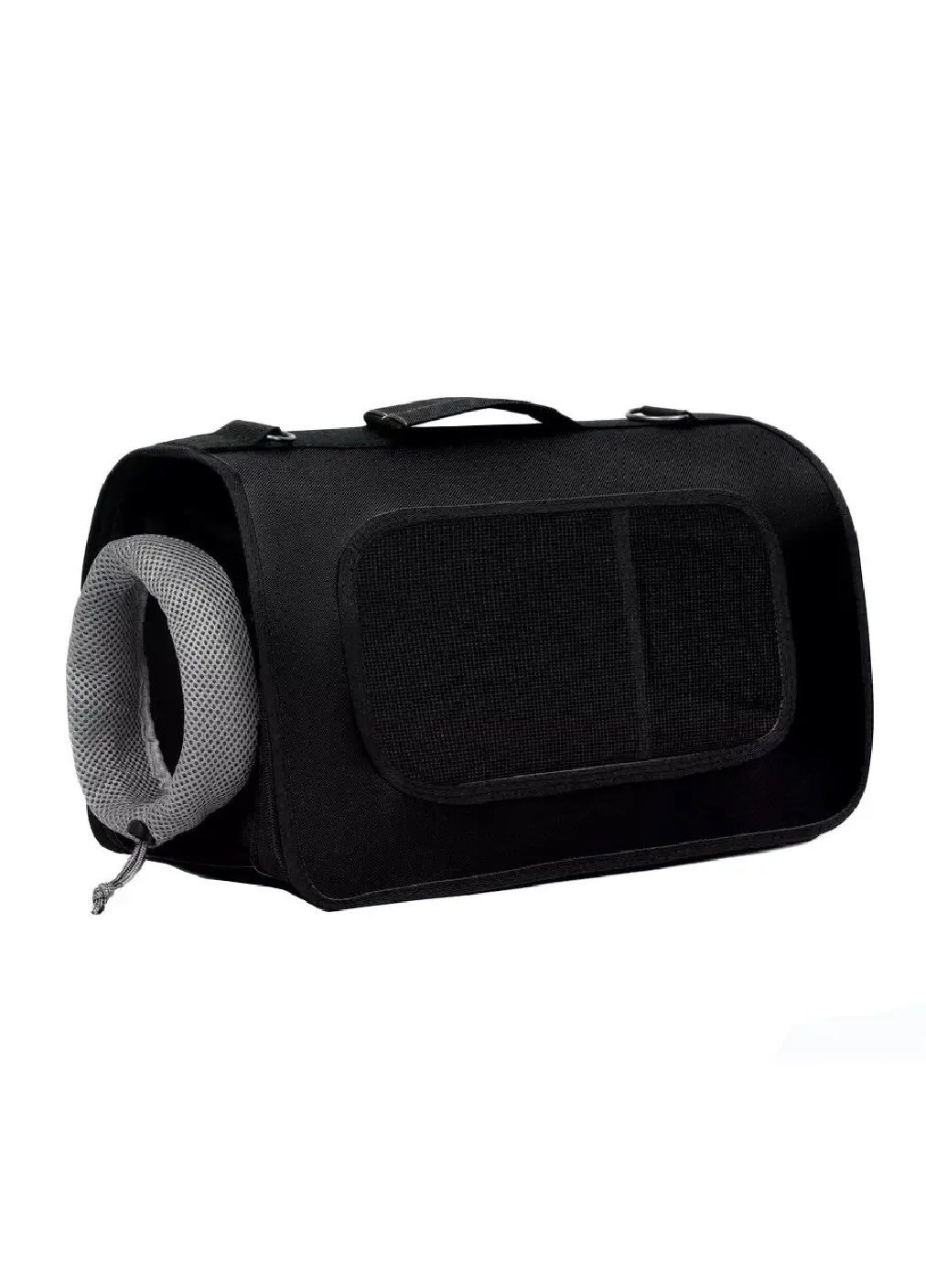 Сумка переноска для тварин котів собак з вентиляцією кишенями ручкою ременем 52x22x29 см розмір L (477288-Prob) Чорна Unbranded (296552115)