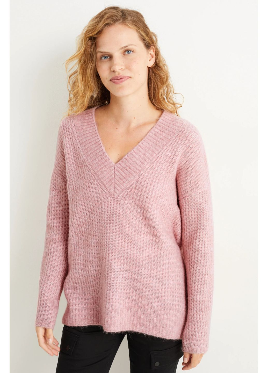 Рожевий демісезонний светр в складі з вовною C&A
