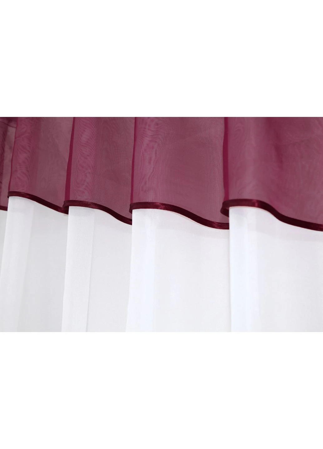 Кухонна фіранка № 098к бордовий з білим 270х170 см (52-0065) VR-Textil (299634152)