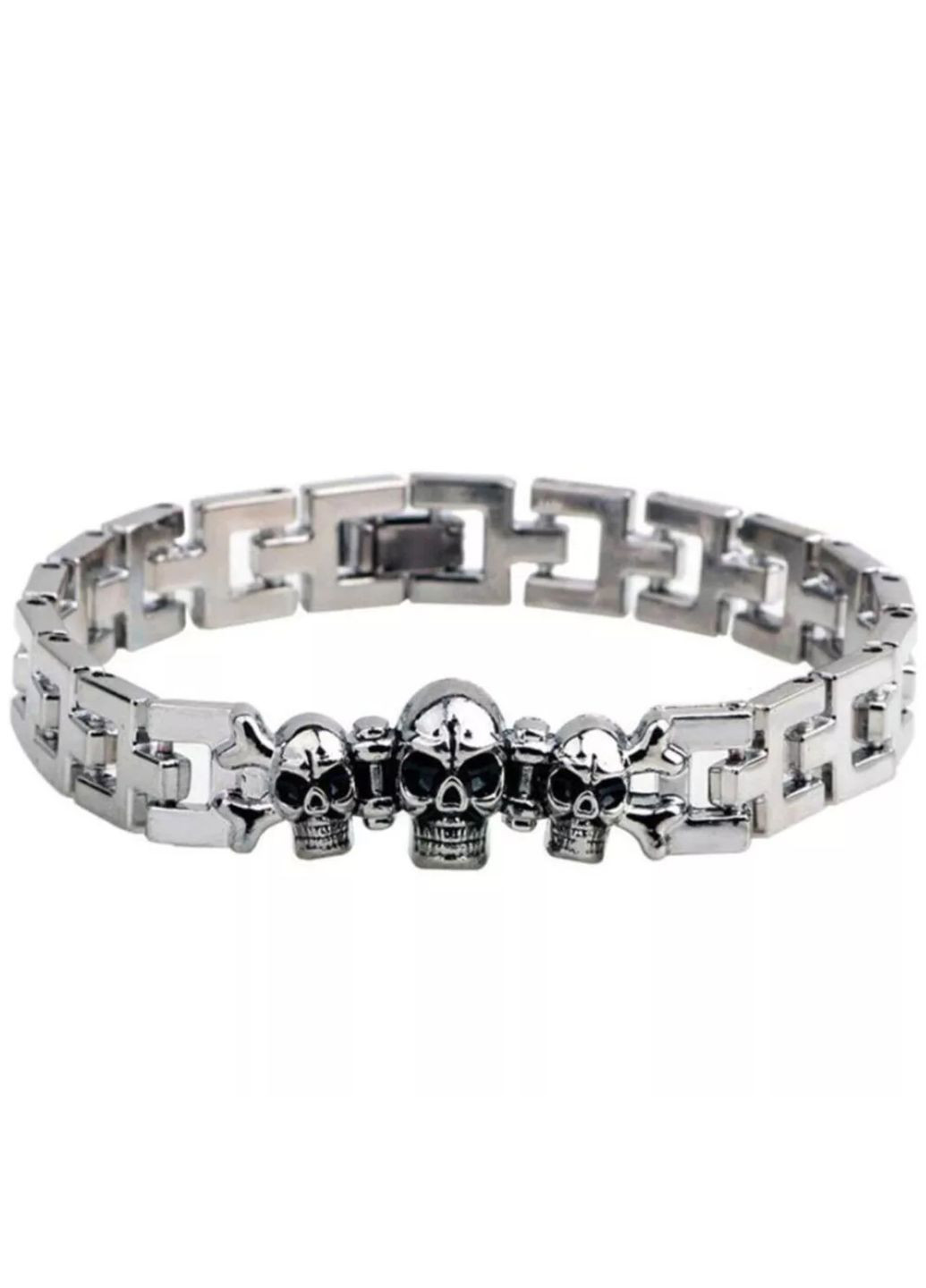 Наручный браслет с черепами из нержавеющей стали «3 Черепа» для мужчин China (367623393)