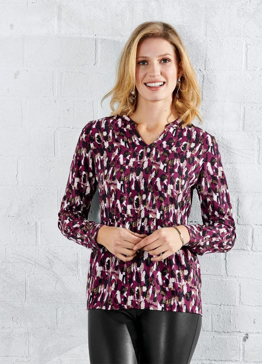 Комбінована блуза жіноча довгий рукав Esmara