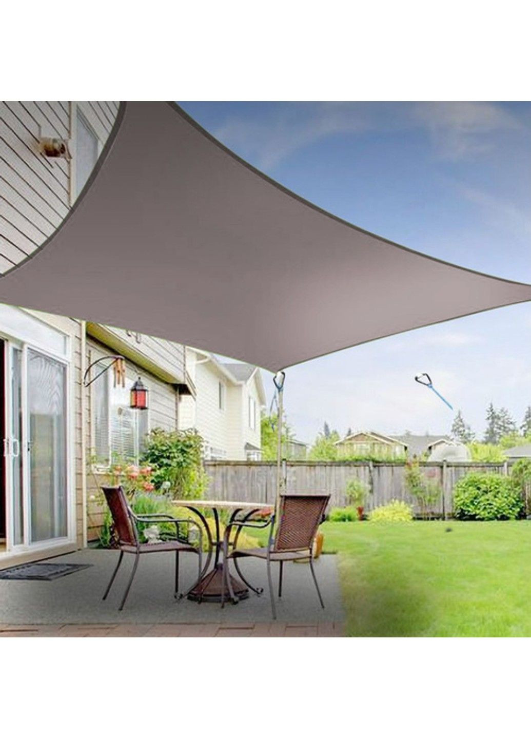 Тент навіс затіняючий водонепроникний прямокутний 3х6м Оксфорд (Сірий) No Brand (332637173)