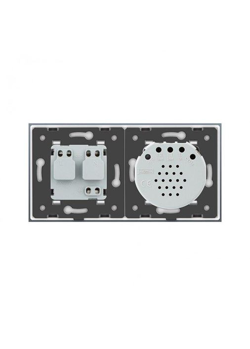 Розумний сенсорний ZigBee вимикач 1 сенсор 1 розетка білий скло (VL-C701Z/C7C1EU-11) Livolo (370984953)