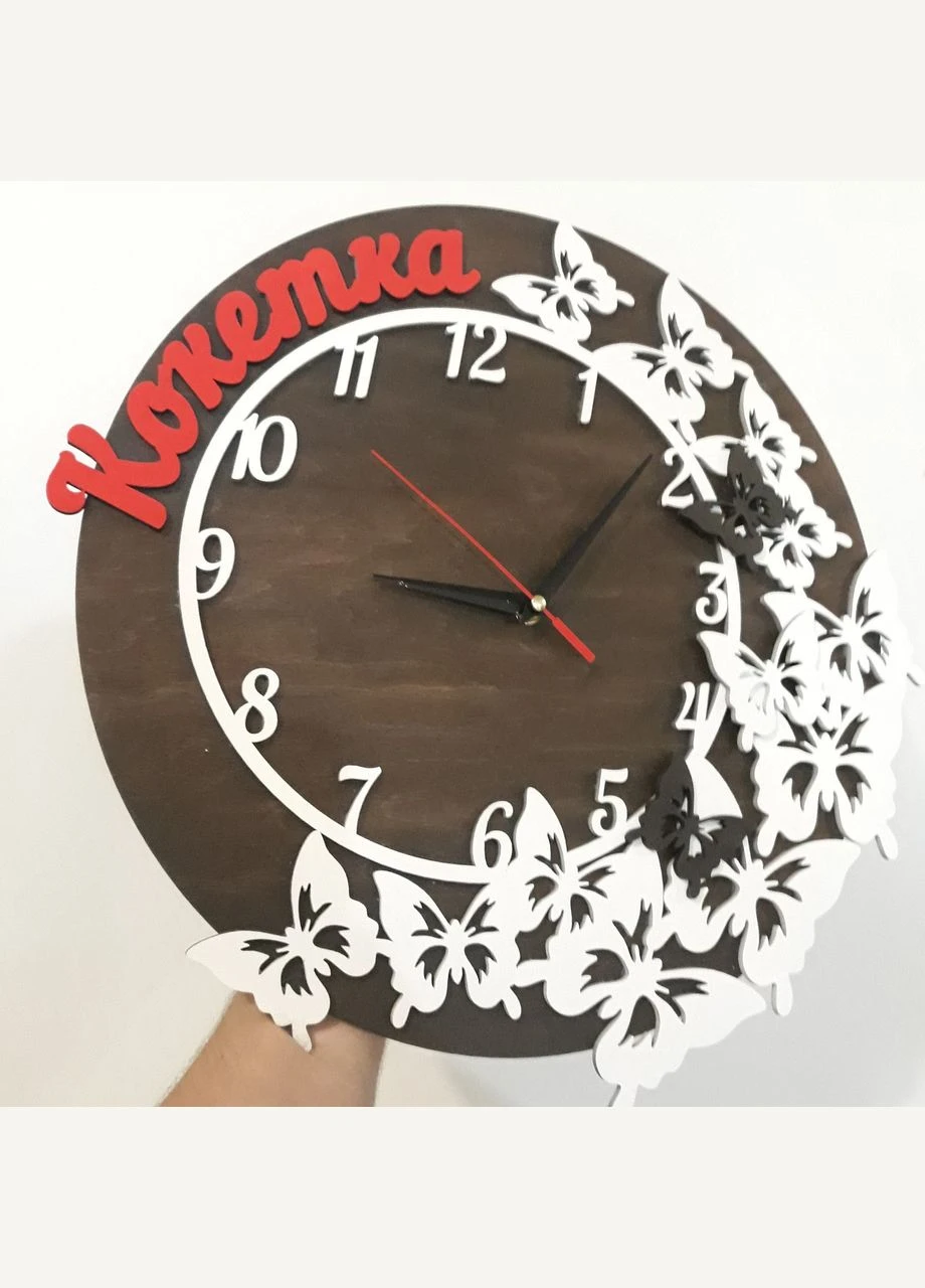 Годинник настінний з метеликами No Brand (331318058)