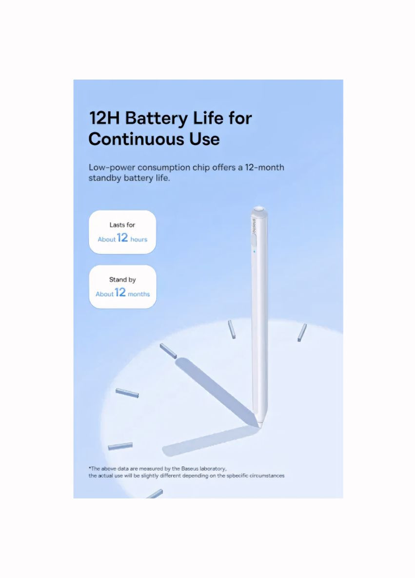 Стилус для iPad Writing 2 Series Bluetooth Active Wireless Version с LED индикатором 12 часов Baseus (341325124)