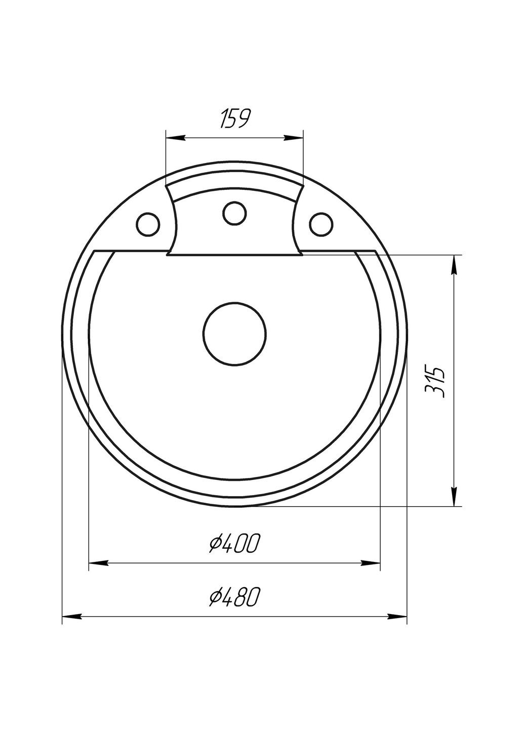 Гранітна мийка GURON мокко 480мм Globus (300168443)