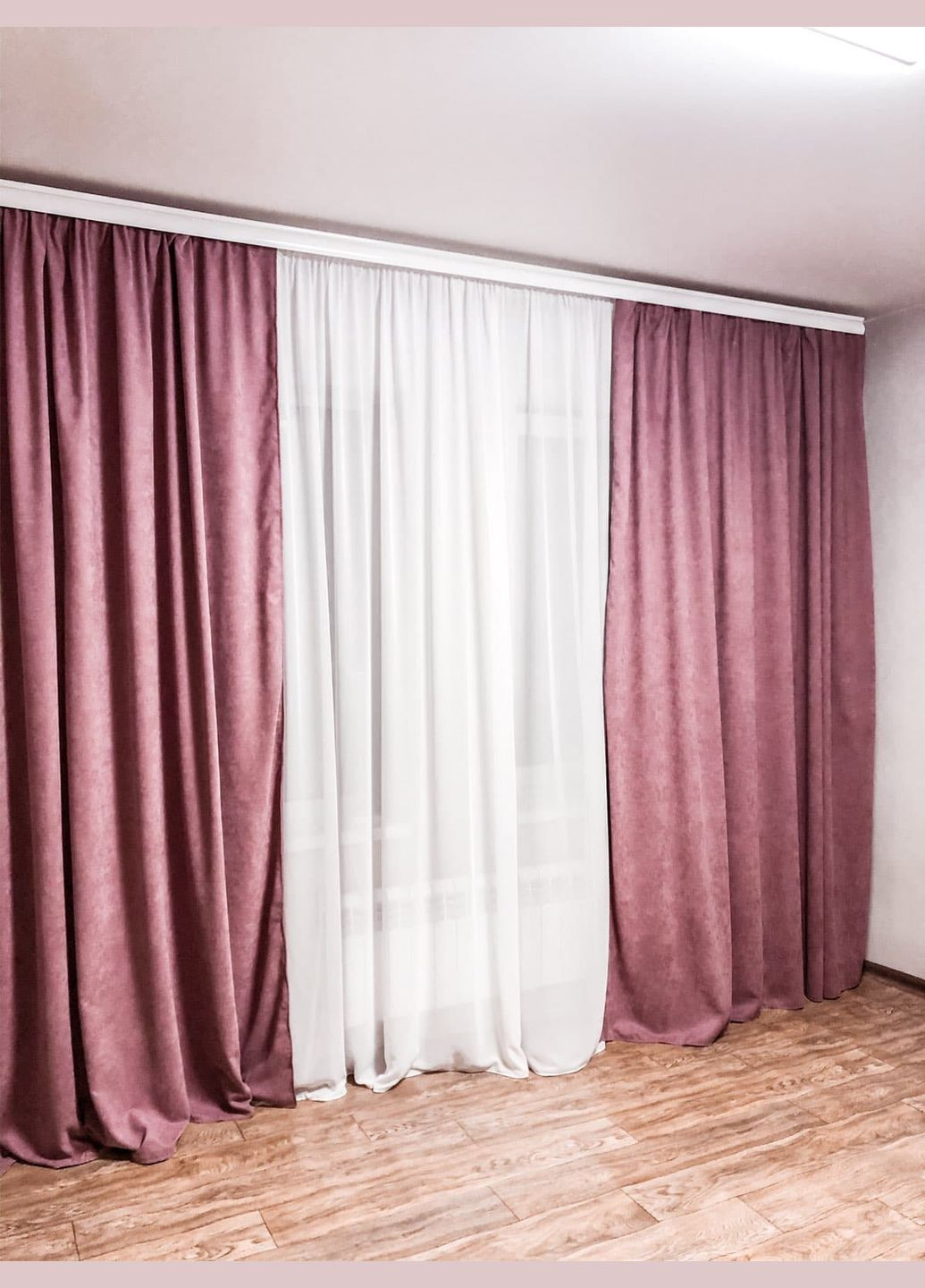 Готові однотонні штори мікровелюр. Комплект штор з мікровелюру висотою 2.8м і ширино по 2.5м (дві штори) Sofia Штори мікровелюр (340476848)