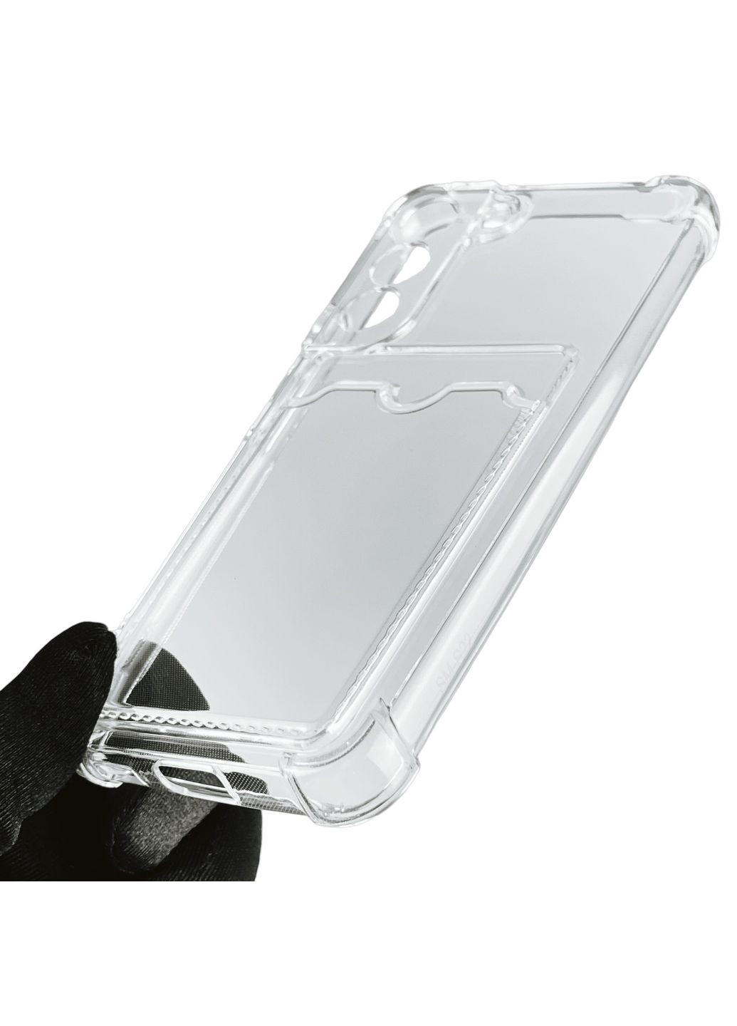 Чехол для Galaxy S22 SM-S901B с бронь углами с карманом для карточек k-pop на самсунг с22 прозрачный Samsung (366021001)