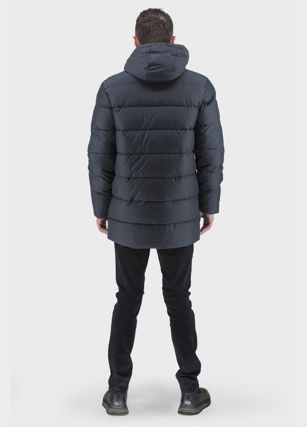 Темно-серая зимняя мужской пуховик snow image (графит, ), 40788 No Brand