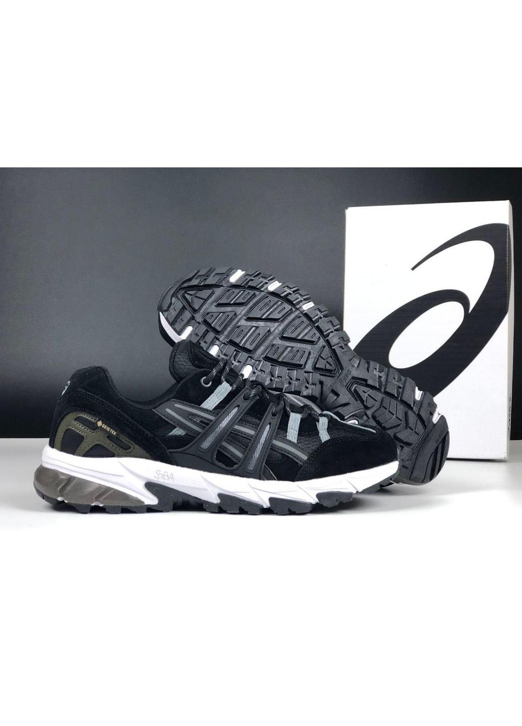 Чорні Зимовий чорні з білим термо чоловічі кросівки зима/осінь No Brand