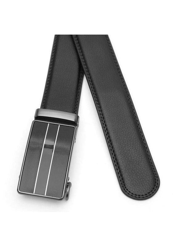 Чоловічий ремінь шкіряний V1GKX36 Чорний Borsa Leather (302972701)