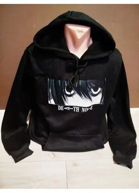 Утепленный батник пайта толстовка для мальчика подростка с начесом Аниме Тетрадь смерти Эл на 13-18 лет No Brand (366570992)